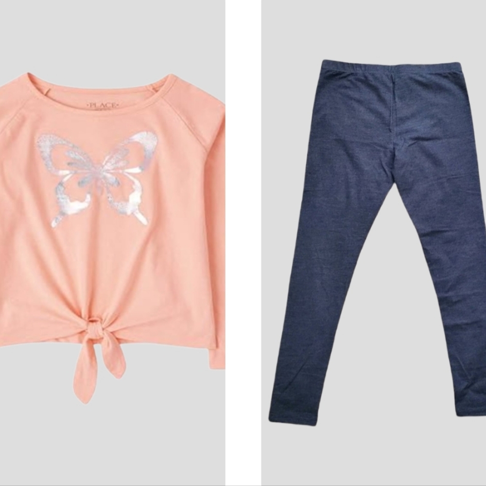 🔥The Children's Place Girl Pink & Blue Outfit Size 7/8 🔥5$ If You Get Bundle🔥